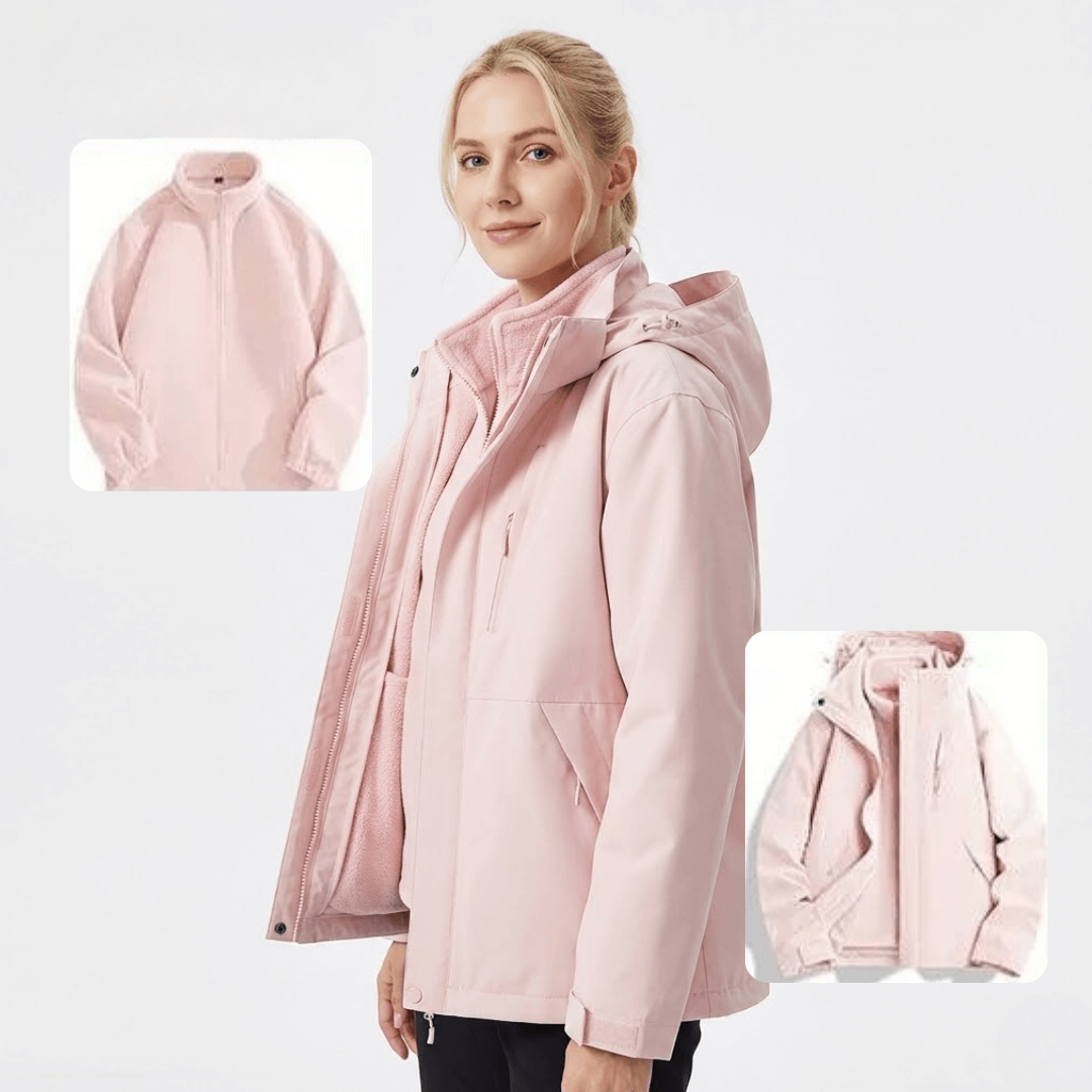 Veste De Pluie Femme 3 En 1 Imperméable Doublure Polaire Amovible