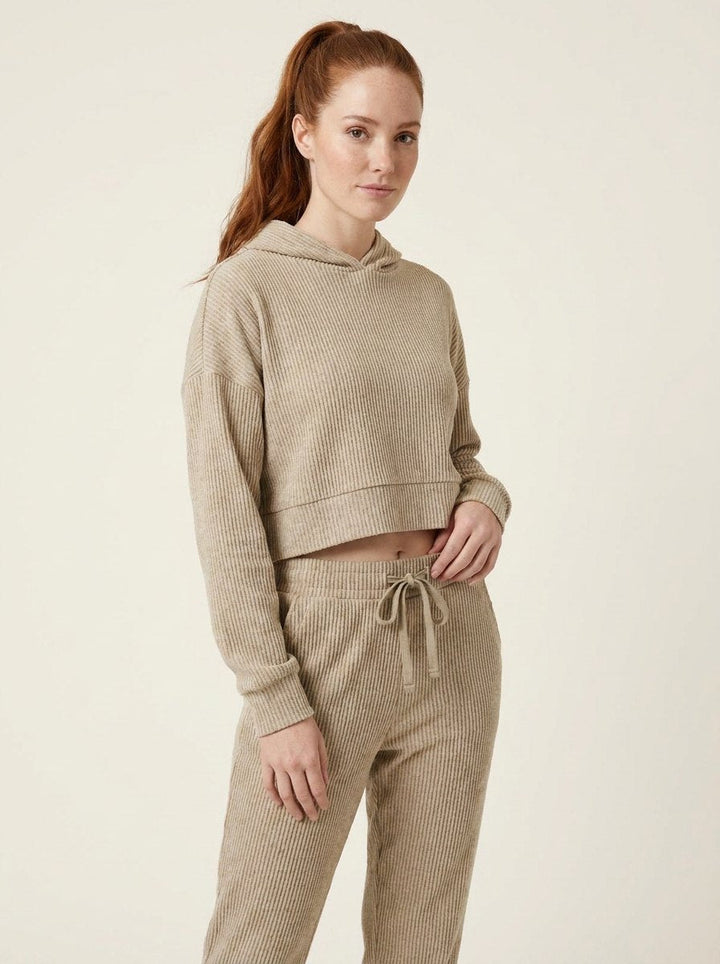 Ensemble Sweat Court et Pantalon Jogger en Velours Côtelé pour Femme