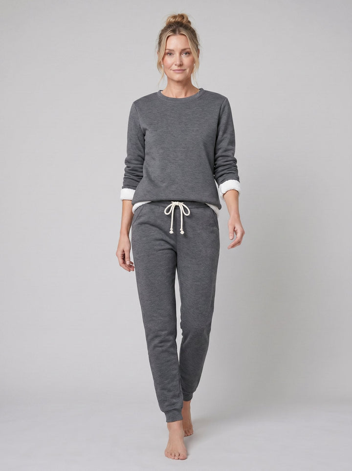 Ensemble Détente Sweat Doublé Polaire et Pantalon Jogger pour Femme