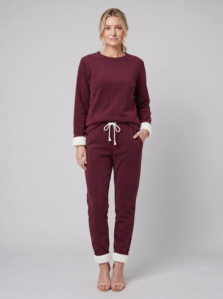 Ensemble Détente Sweat Doublé Polaire et Pantalon Jogger pour Femme