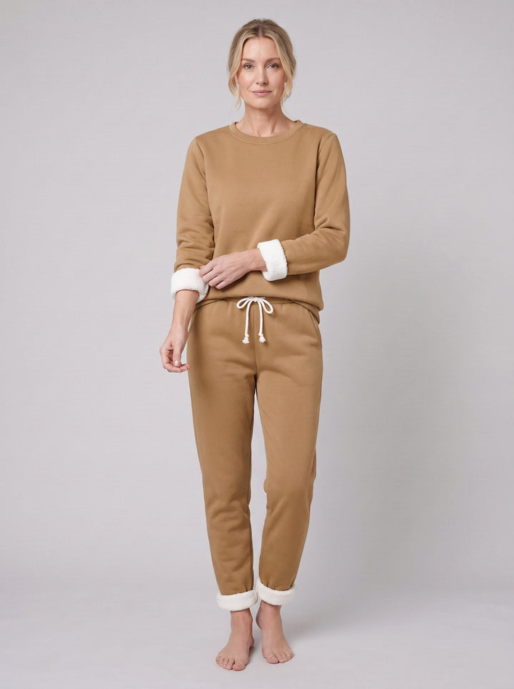 Ensemble Détente Sweat Doublé Polaire et Pantalon Jogger pour Femme