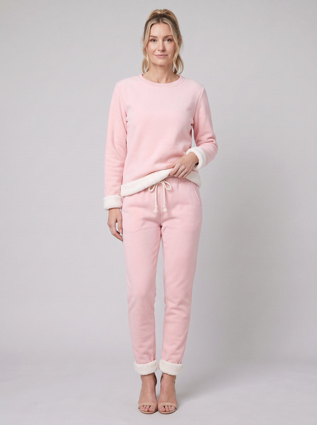 Ensemble Détente Sweat Doublé Polaire et Pantalon Jogger pour Femme