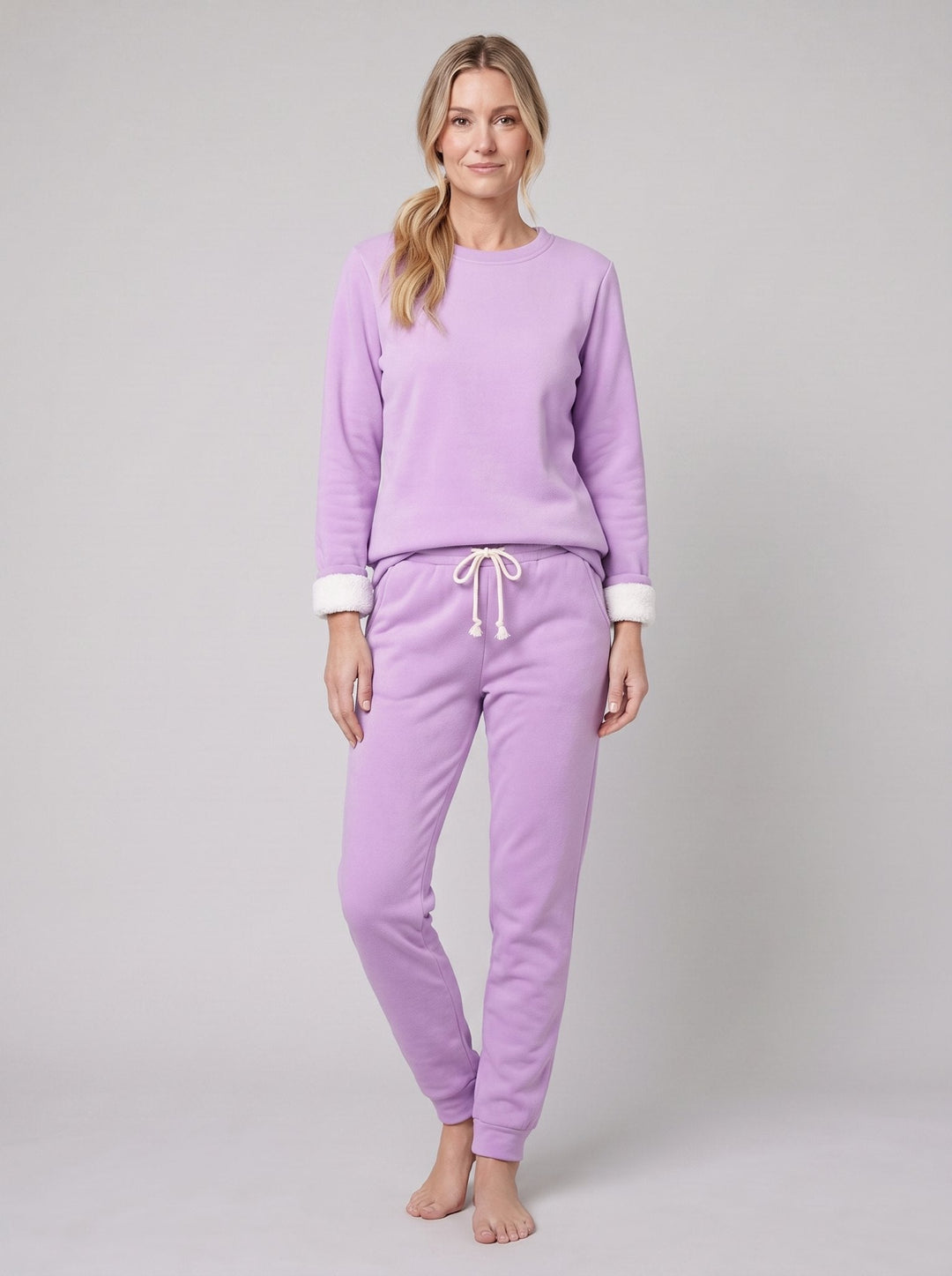 Ensemble Détente Sweat Doublé Polaire et Pantalon Jogger pour Femme