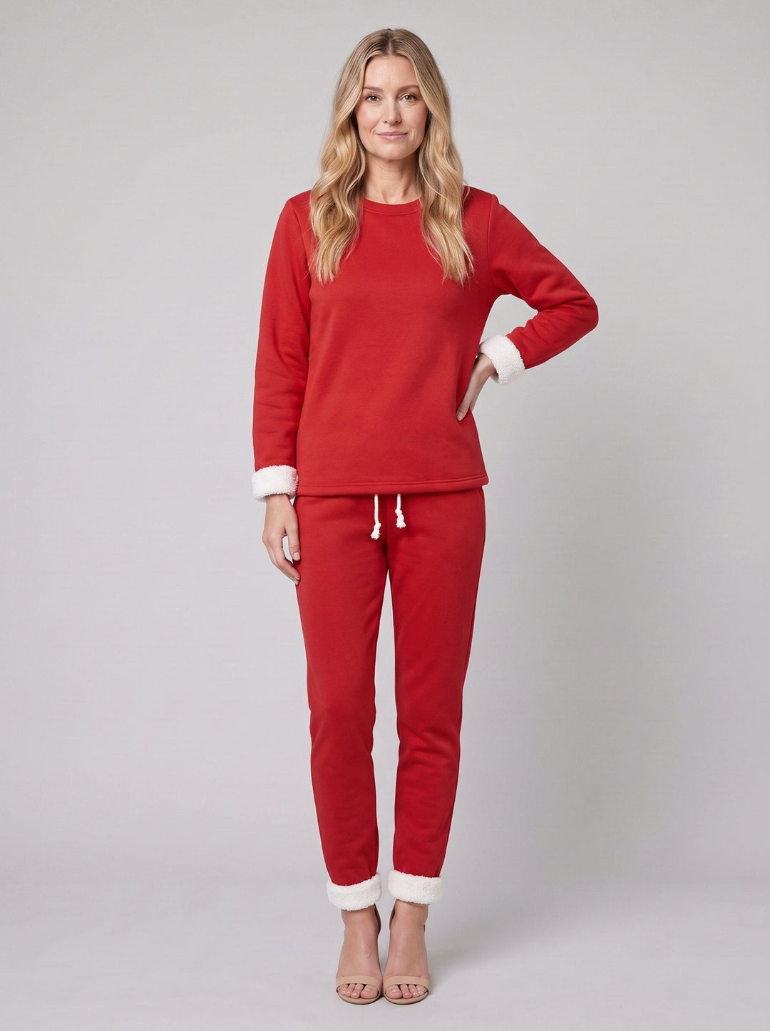 Ensemble Détente Sweat Doublé Polaire et Pantalon Jogger pour Femme