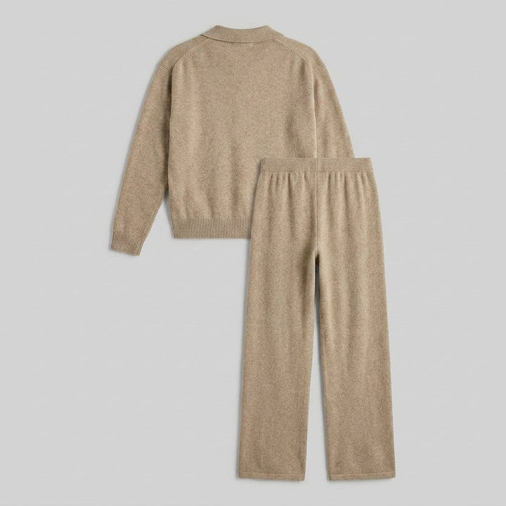 Ensemble Maille Polo et Pantalon Large pour Femme