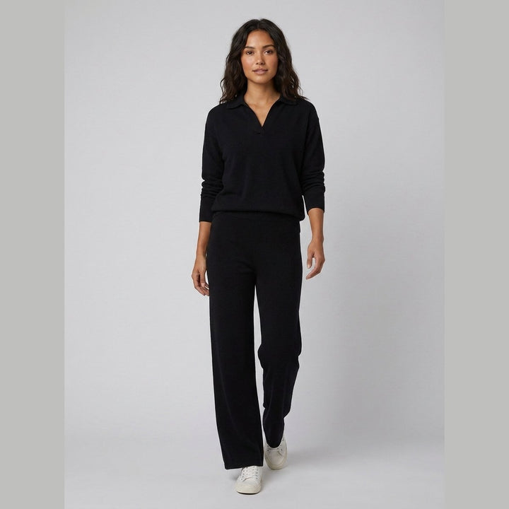 Ensemble Maille Polo et Pantalon Large pour Femme