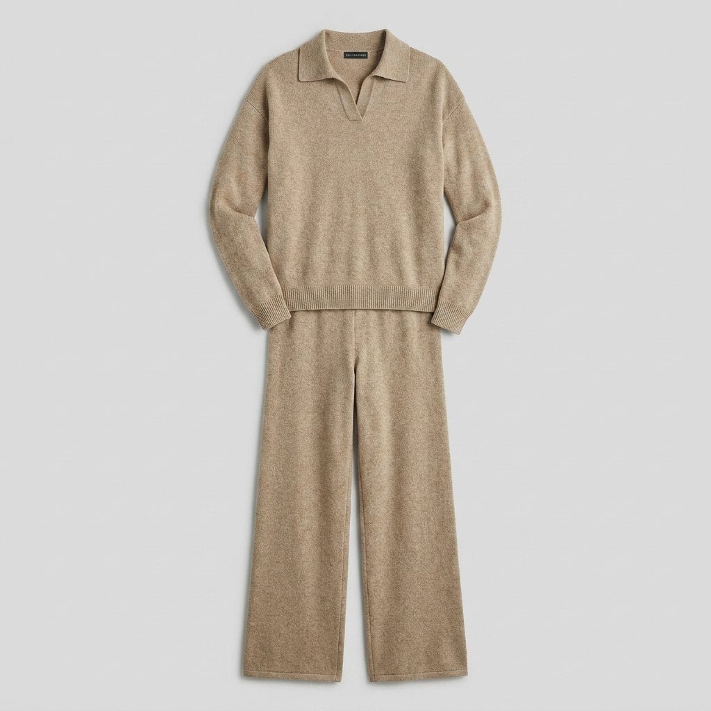 Ensemble Maille Polo et Pantalon Large pour Femme