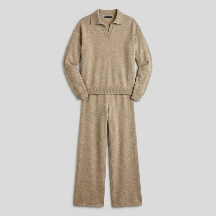Ensemble Maille Polo et Pantalon Large pour Femme
