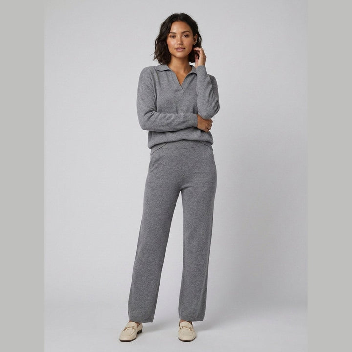 Ensemble Maille Polo et Pantalon Large pour Femme