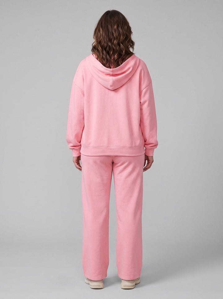 Ensemble Sweat à Capuche Zippé et Jogger Large pour Femme