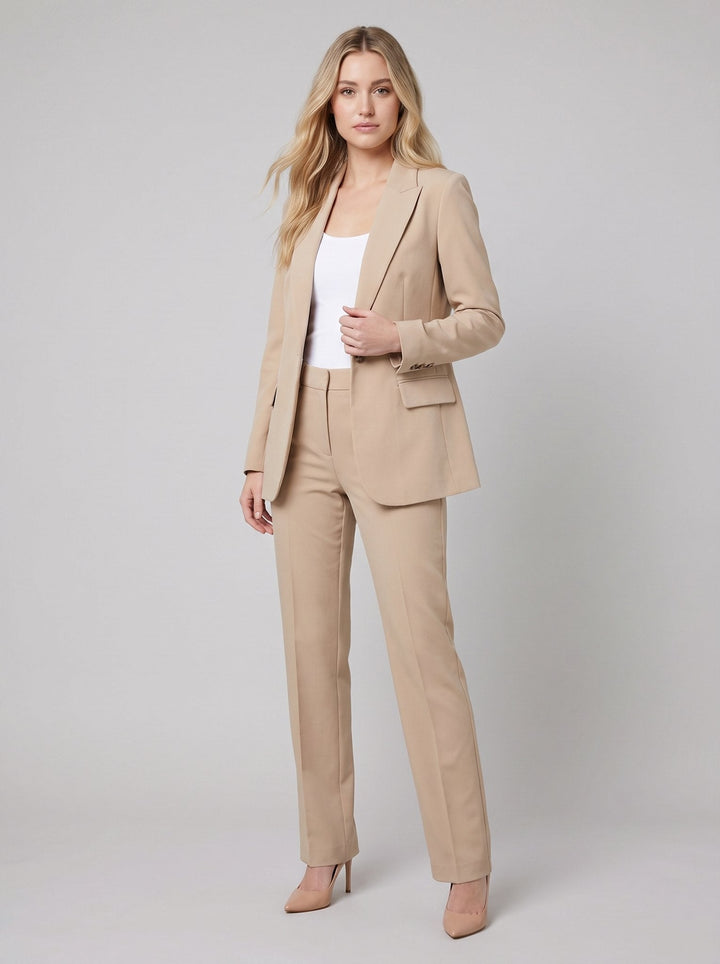 Ensemble Tailleur Blazer et Pantalon Ajusté pour Femme