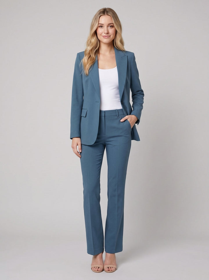 Ensemble Tailleur Blazer et Pantalon Ajusté pour Femme