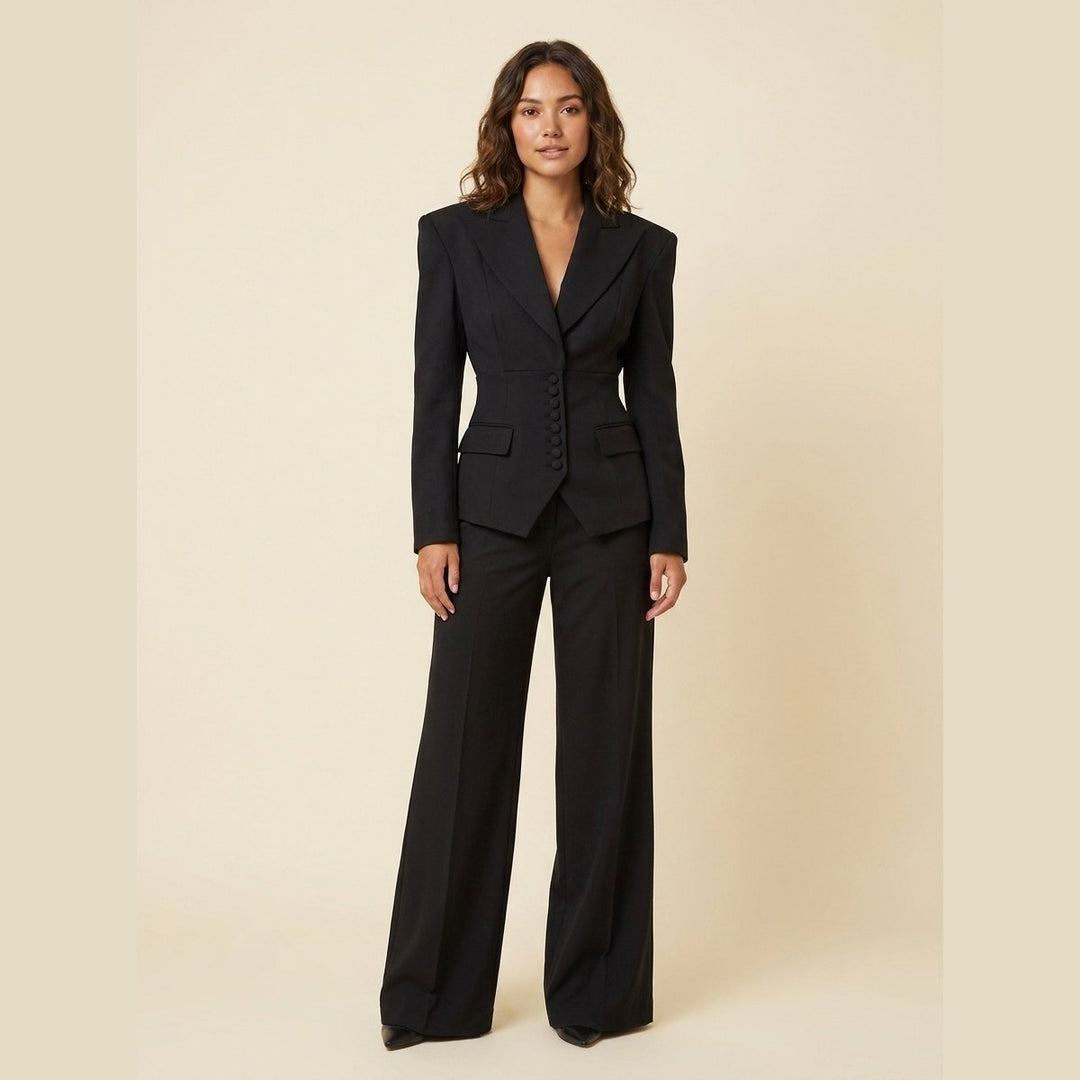 Ensemble Tailleur Blazer et Pantalon Large pour Femme