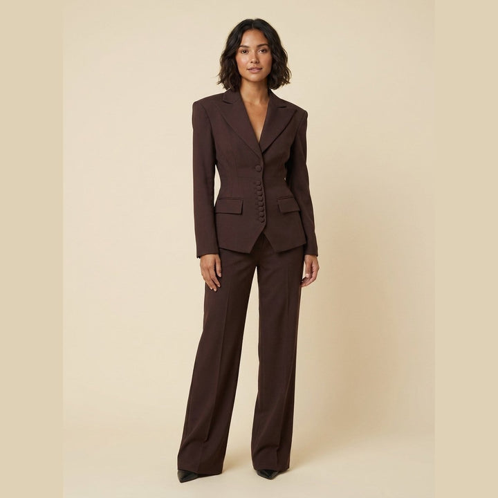 Ensemble Tailleur Blazer et Pantalon Large pour Femme