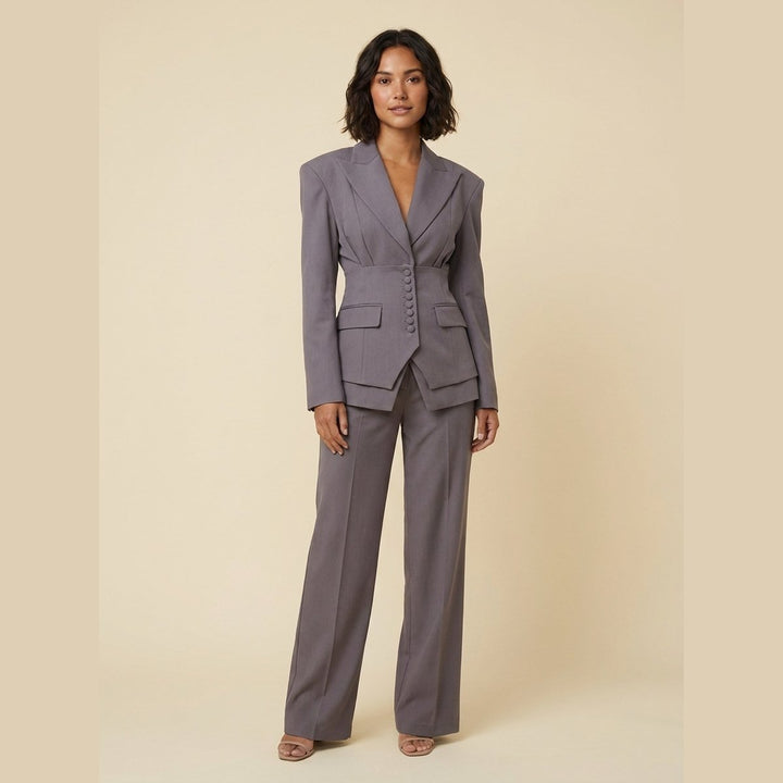 Ensemble Tailleur Blazer et Pantalon Large pour Femme