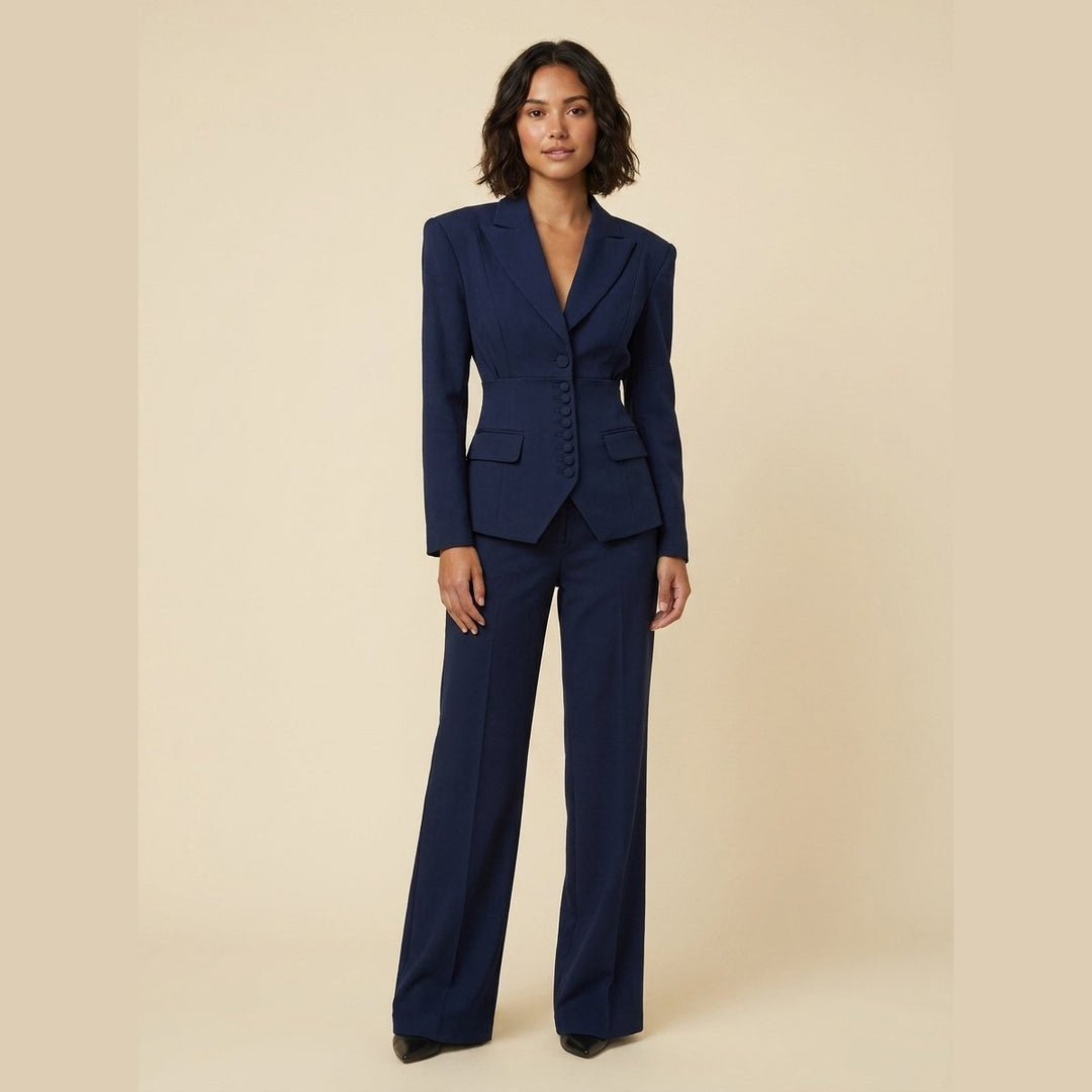 Ensemble Tailleur Blazer et Pantalon Large pour Femme