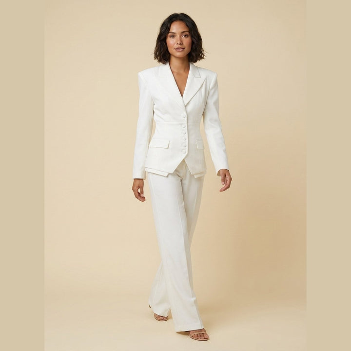 Ensemble Tailleur Blazer et Pantalon Large pour Femme