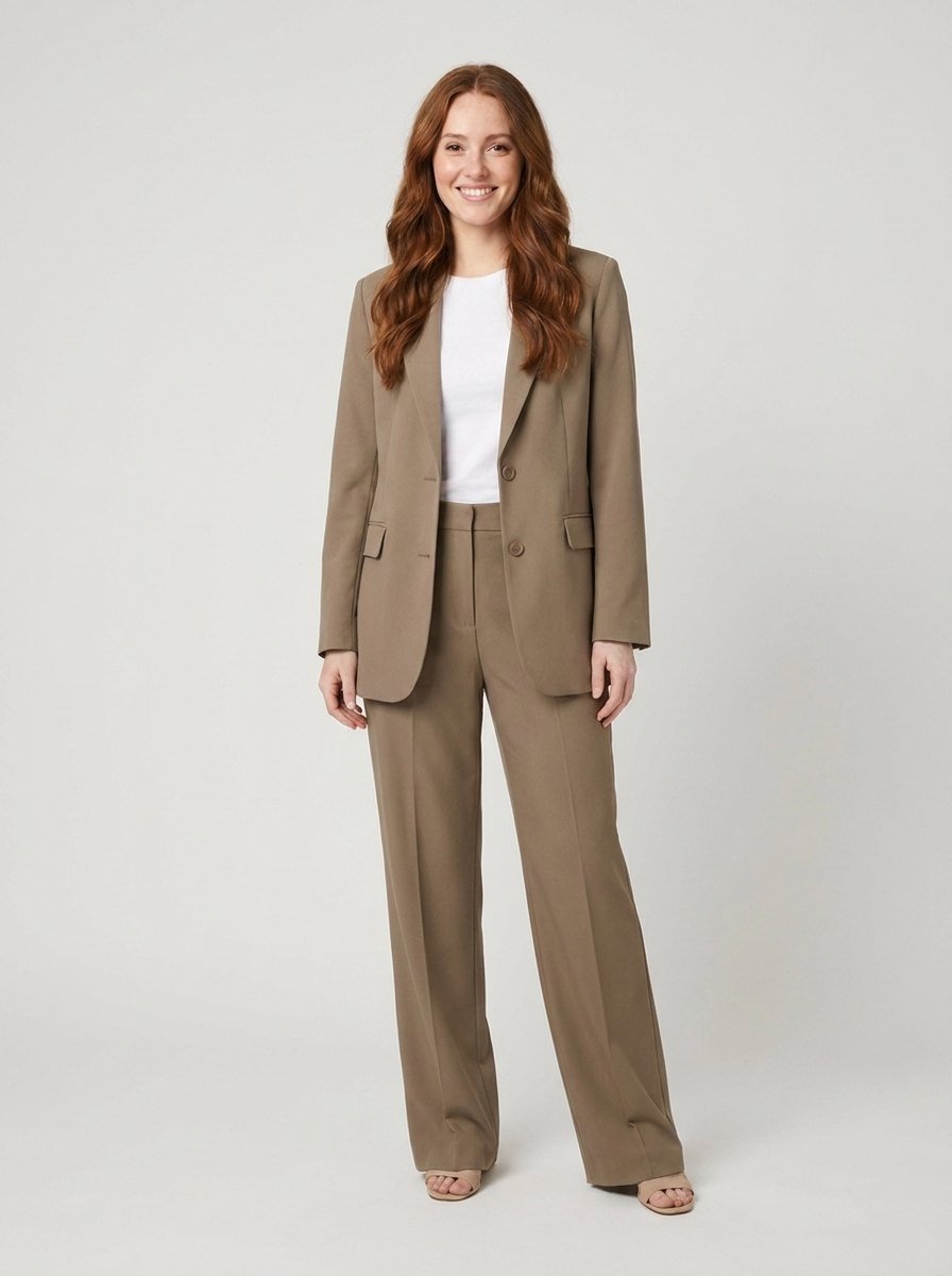 Ensemble Tailleur Blazer et Pantalon Large pour Femme