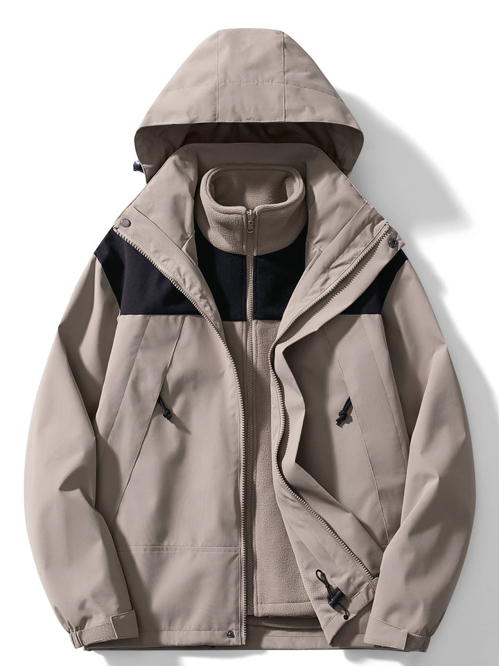 Veste outdoor 3 en 1 femme à capuche avec polaire amovible