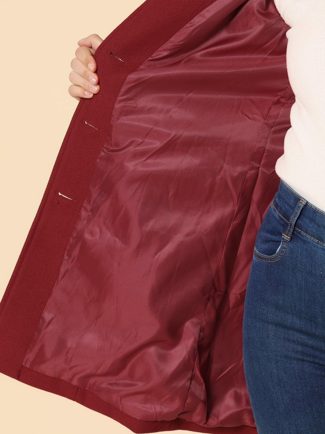 Trench Manteau Femme d’Hiver à Boutonnage Simple