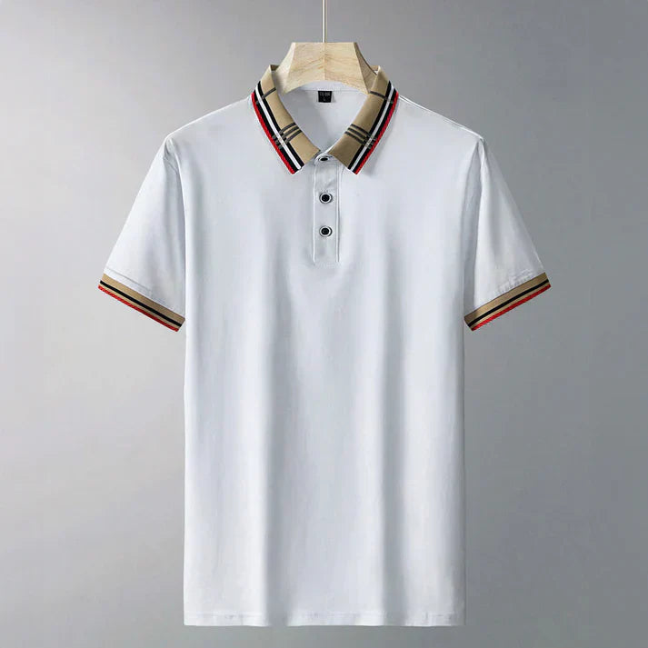 Jérôme | Polo classique avec col rayé pour hommes