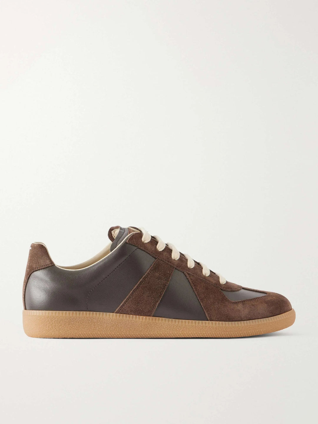 Baskets Basses en Cuir de Veau et Daim à Semelle Gomme pour Homme