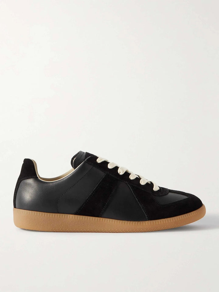 Baskets Basses en Cuir de Veau et Daim à Semelle Gomme pour Homme