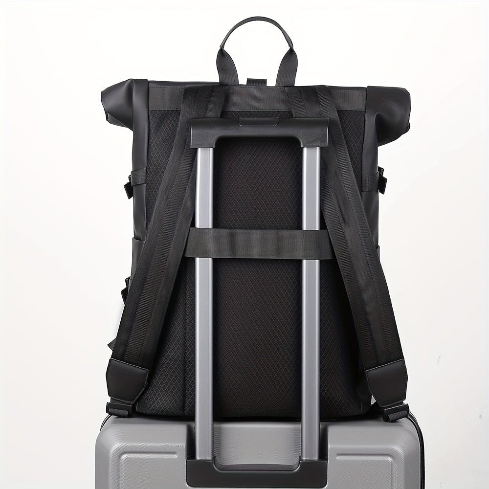 Sac à Dos Homme Roll-Top Déperlant avec Compartiment Ordinateur