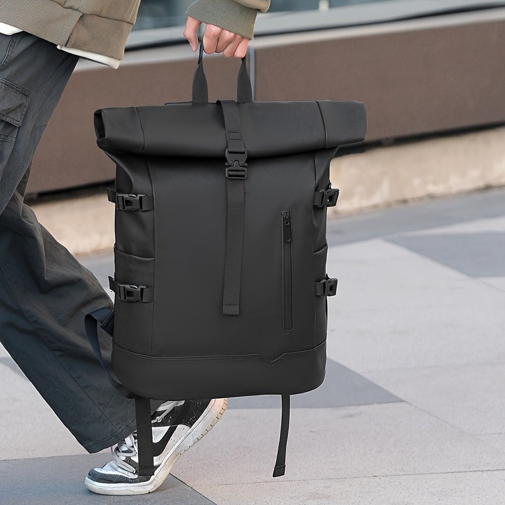 Sac à Dos Homme Roll-Top Déperlant avec Compartiment Ordinateur
