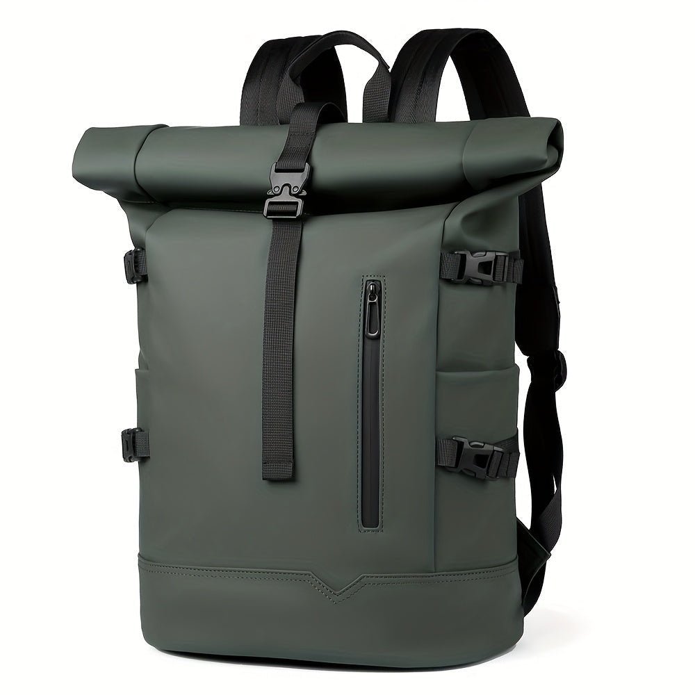 Sac à Dos Homme Roll-Top Déperlant avec Compartiment Ordinateur