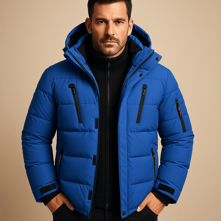 Veste d’Hiver Homme Imperméable à Capuche Coupe Regular