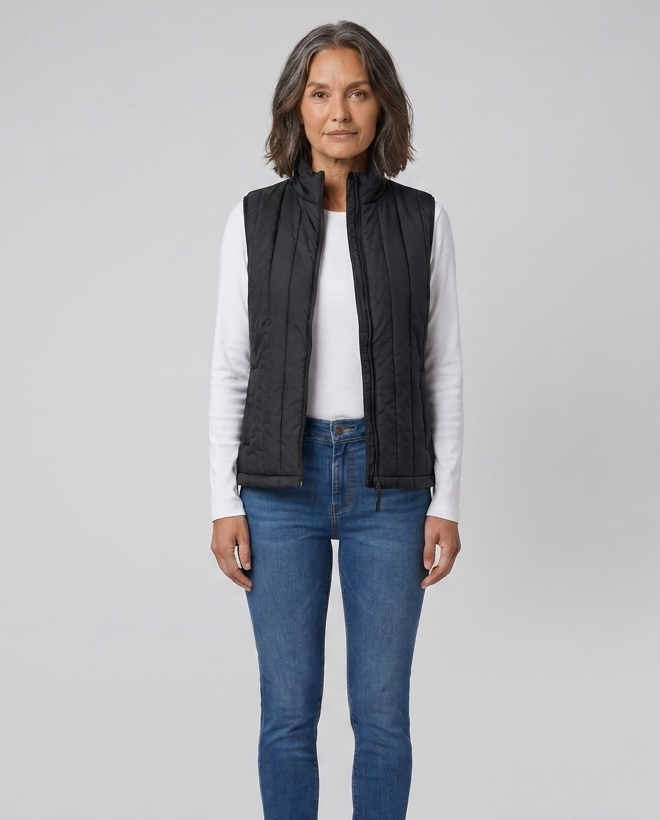 Gilet Chauffant Femme USB Col Montant Zippé