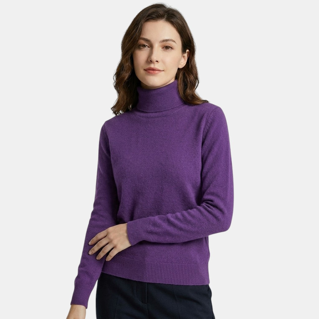 Pull Col Roulé Femme à Manches Longues