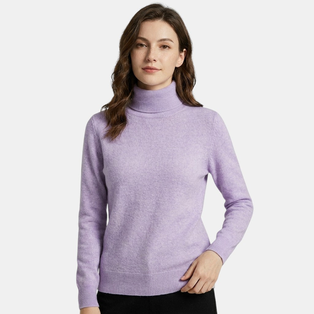 Pull Col Roulé Femme à Manches Longues