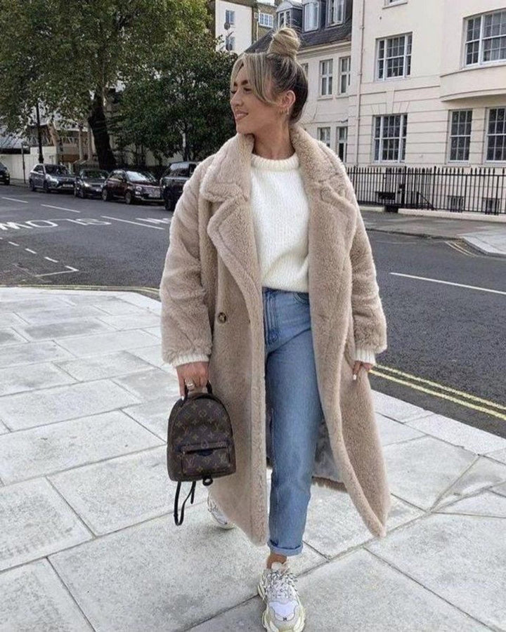 Manteau Teddy Long Oversize Femme
