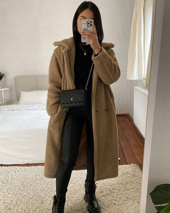 Manteau Teddy Long Oversize Femme