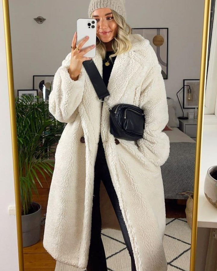 Manteau Teddy Long Oversize Femme