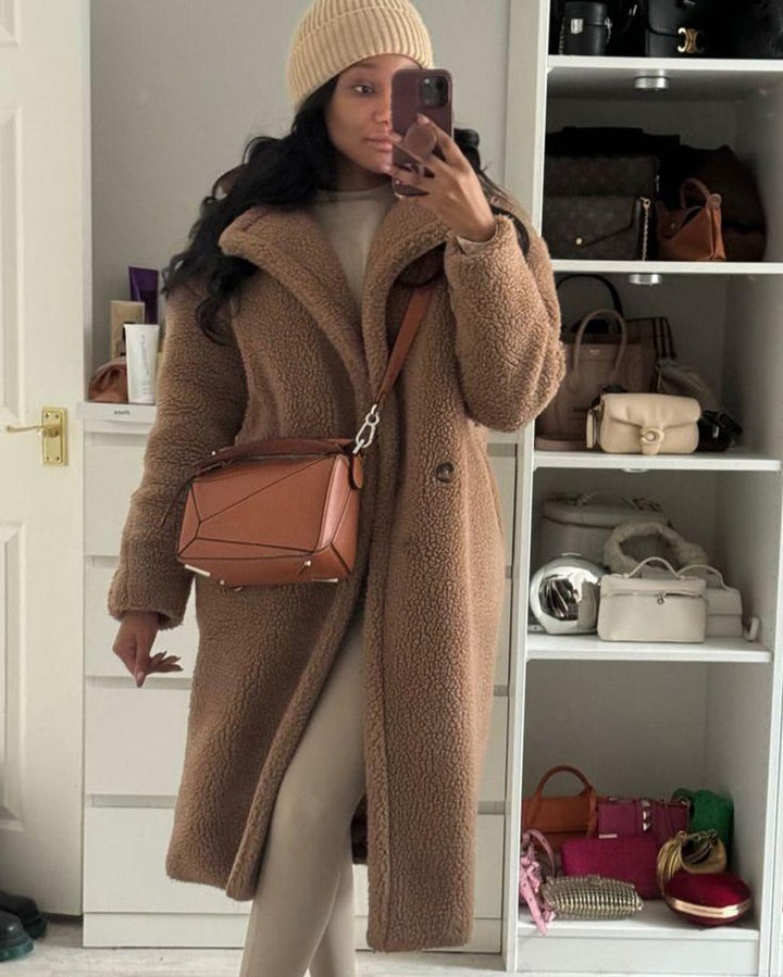 Manteau Teddy Long Oversize Femme