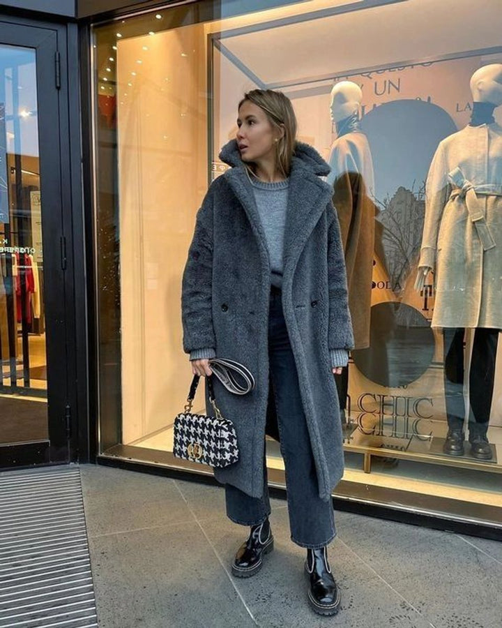 Manteau Teddy Long Oversize Femme