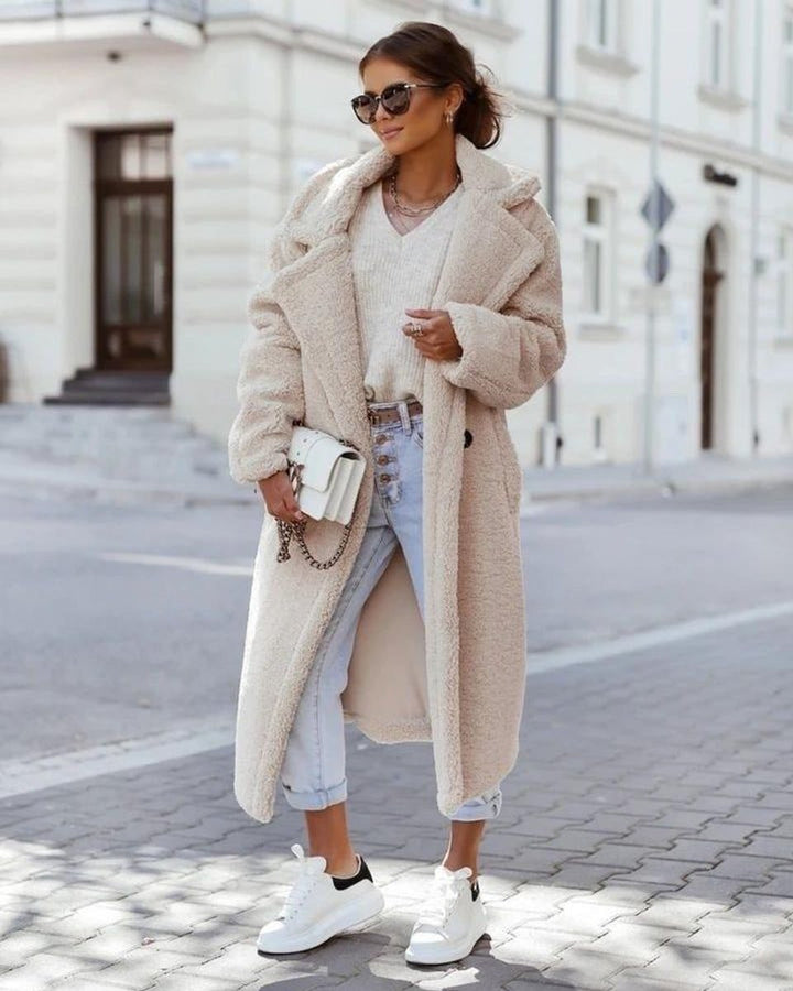 Manteau Teddy Long Oversize Femme