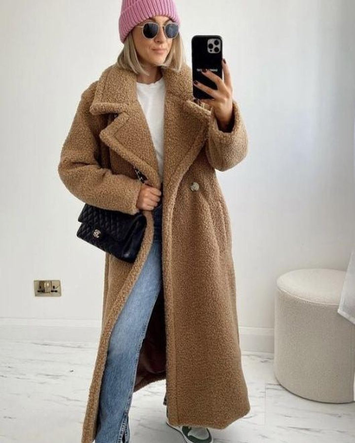 Manteau Teddy Long Oversize Femme