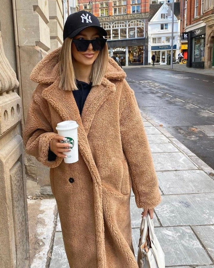Manteau Teddy Long Oversize Femme