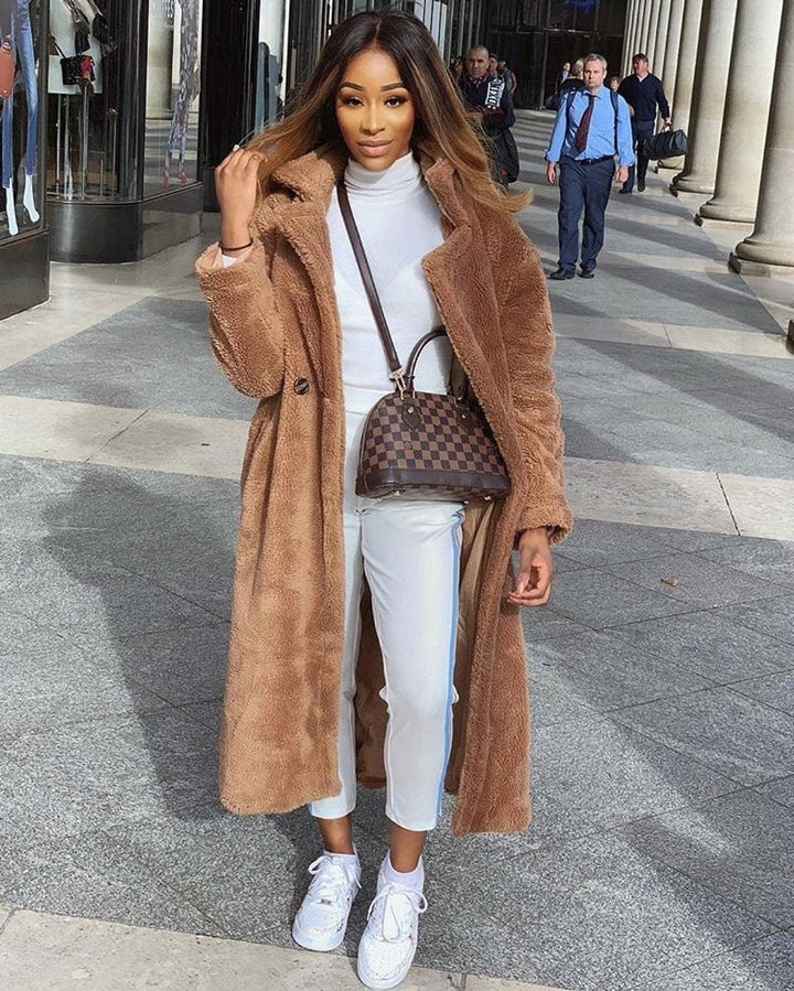 Manteau Teddy Long Oversize Femme