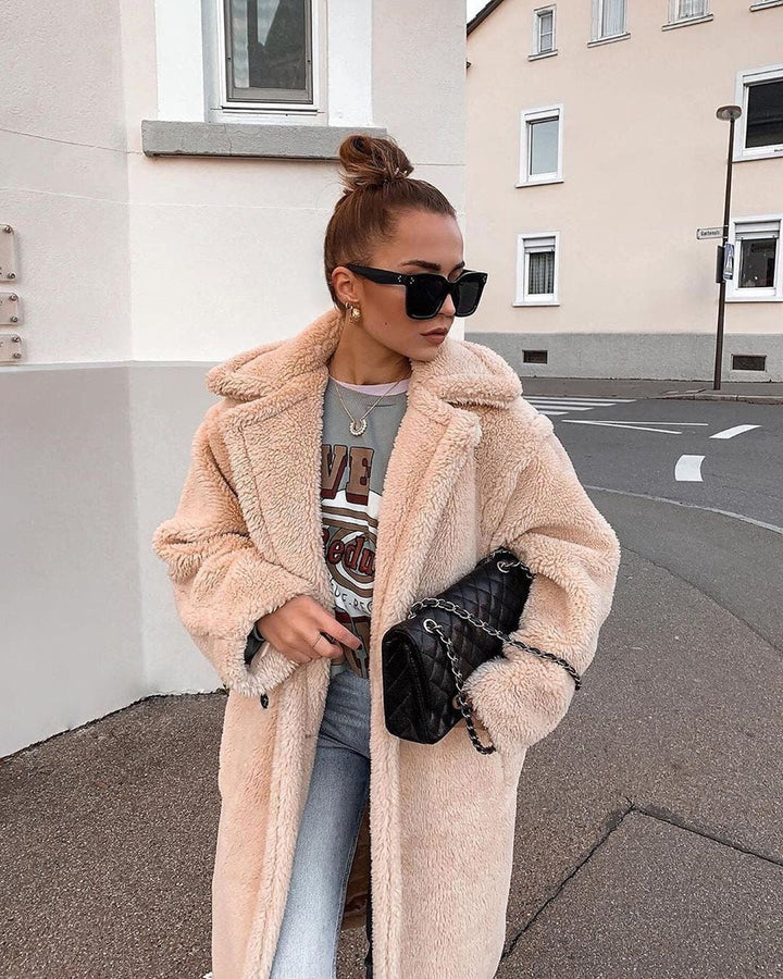 Manteau Teddy Long Oversize Femme