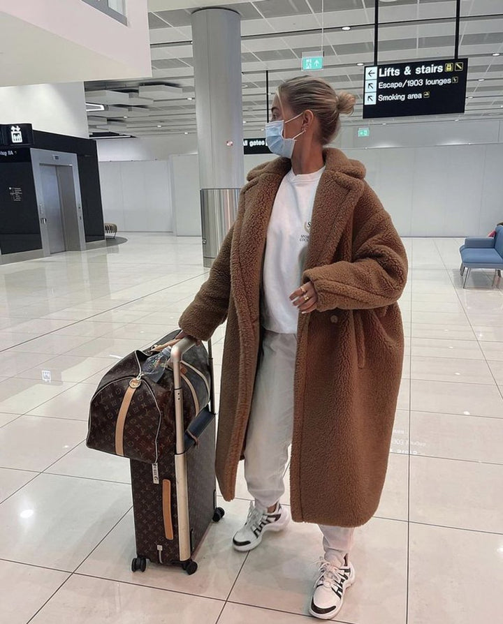 Manteau Teddy Long Oversize Femme