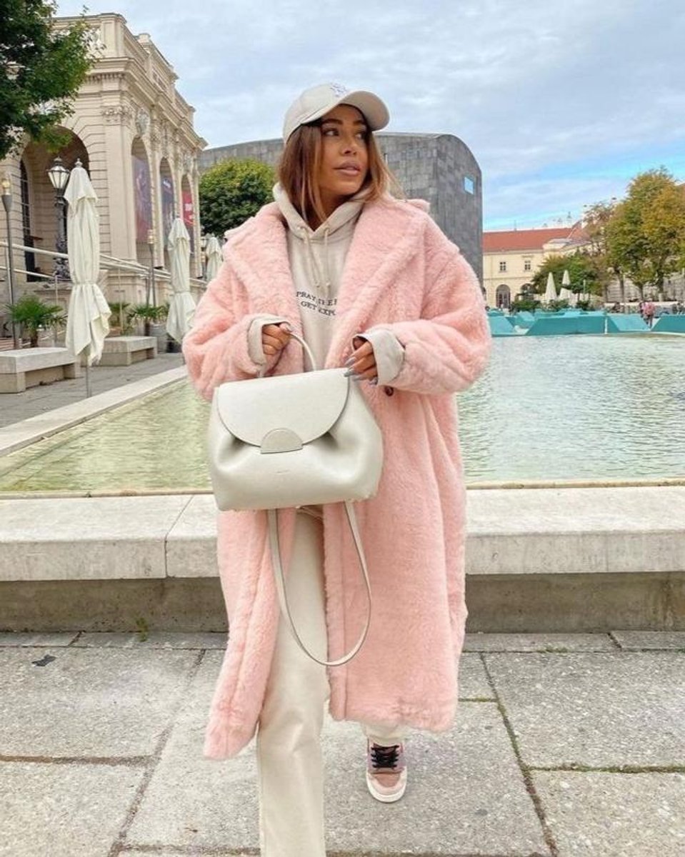 Manteau Teddy Long Oversize Femme