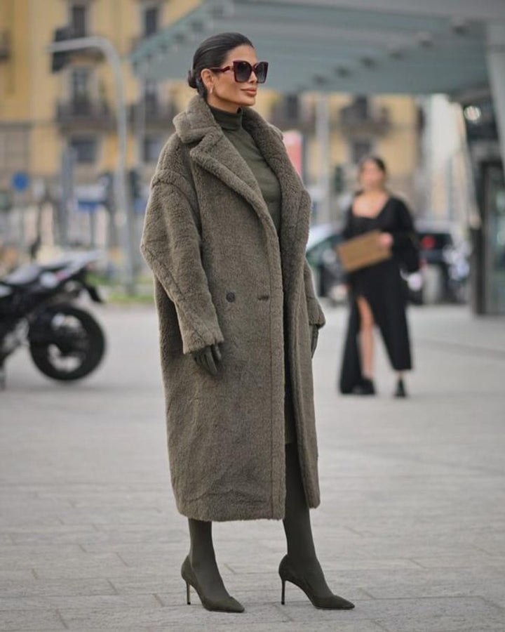 Manteau Teddy Long Oversize Femme