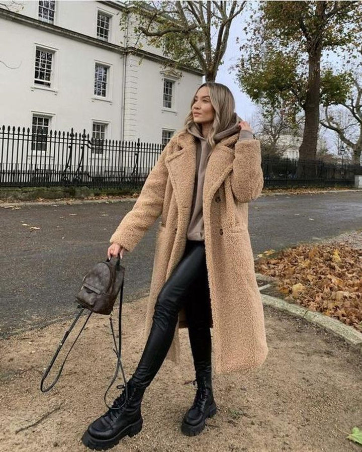 Manteau Teddy Long Oversize Femme