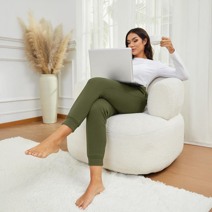 Jogging Femme Doublure Sherpa Taille À Cordon Et Chevilles Élastiquées