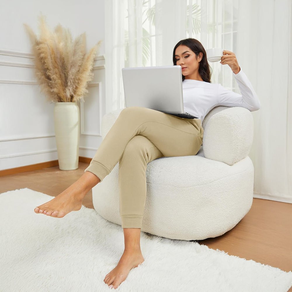 Jogging Femme Doublure Sherpa Taille À Cordon Et Chevilles Élastiquées